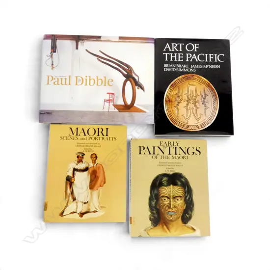4 ART REFERENCE BOOKS; MAORI PAINTINGS Vols. I & II, ART OF THE PACIFIC & PAUL DIBBLE