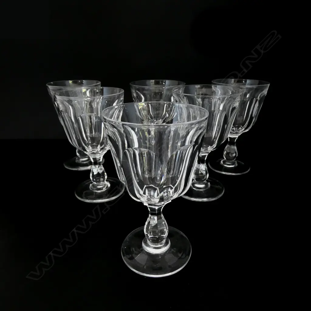 6 LG ANTIQUE CRYSTAL GLASSES (1 AF) H.160mm Image 1++
