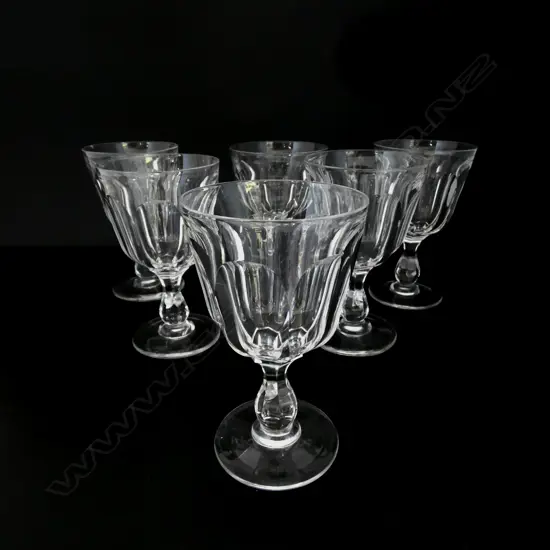 6 LG ANTIQUE CRYSTAL GLASSES (1 AF) H.160mm