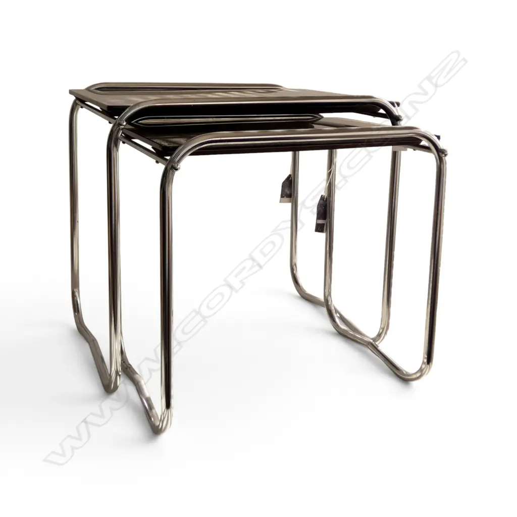 2 GRADUATED CHROME TABLES 485x380x460mm Image 1++