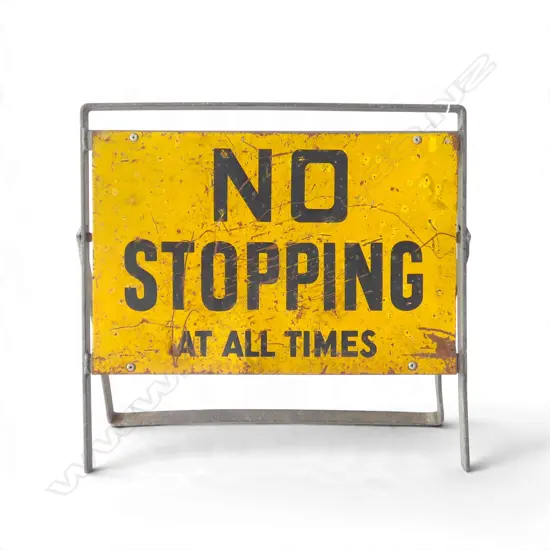 VINTAGE METAL SIGN 'NO STOPPING AT ALL TIMES' W.480mm H.450mm