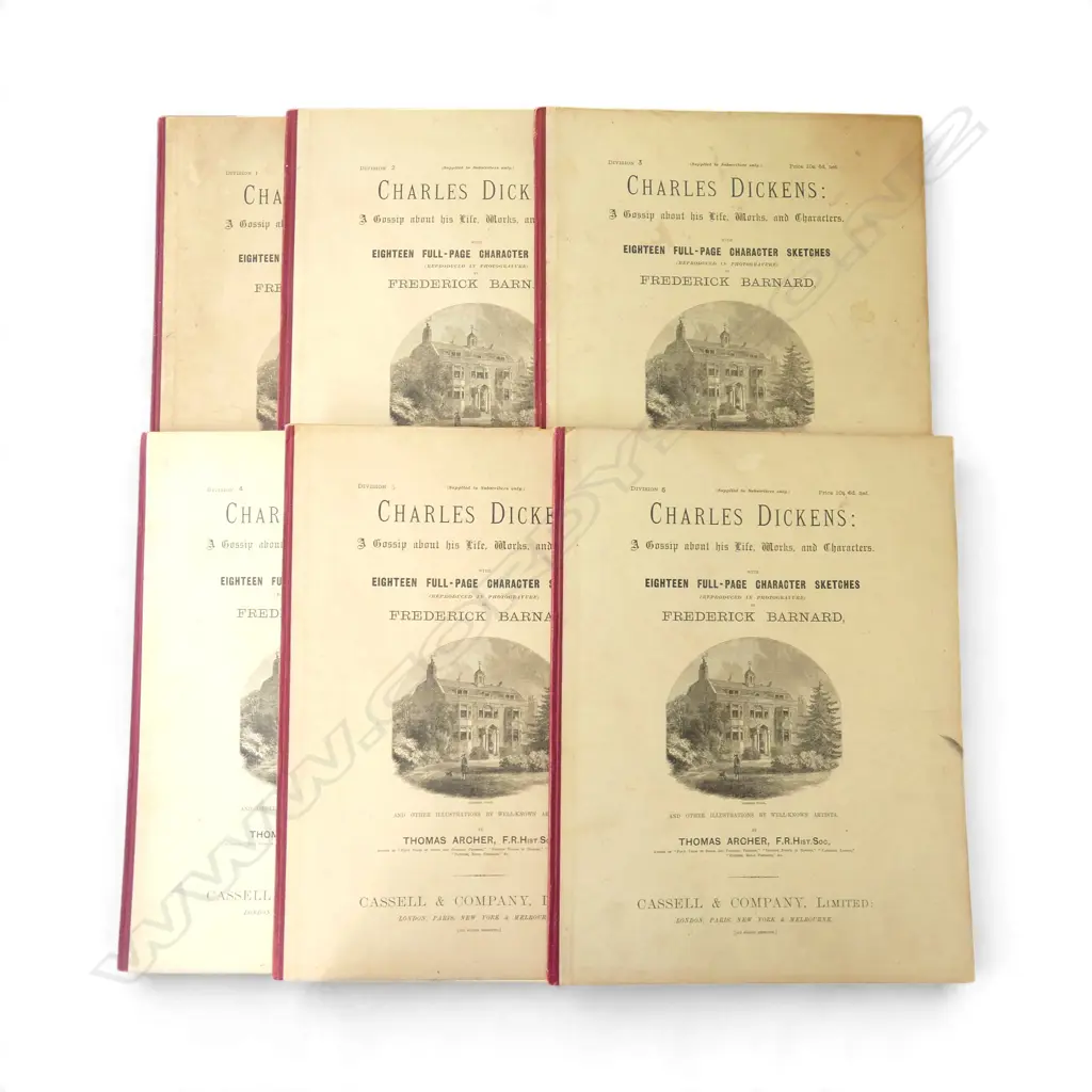 6 BOOKS ON CHARLES DICKENS each with 18 full colour plates Image 1++