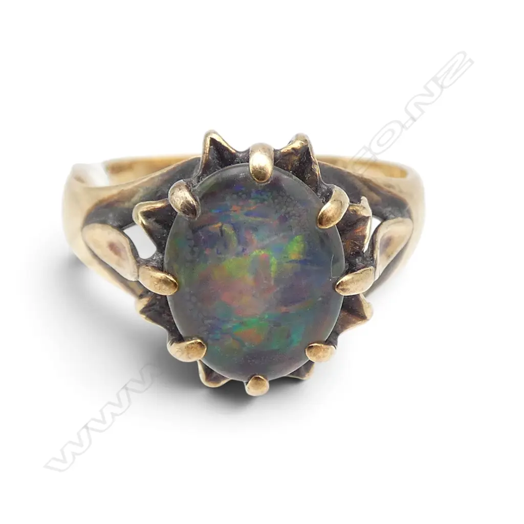 9ct TRIPLEX OPAL RING 3.6gms SIZE M Image 1++