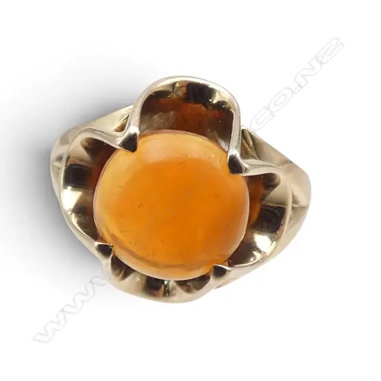 14ct MEXICAN FIRE OPAL RING, 3.62gm, SIZE M