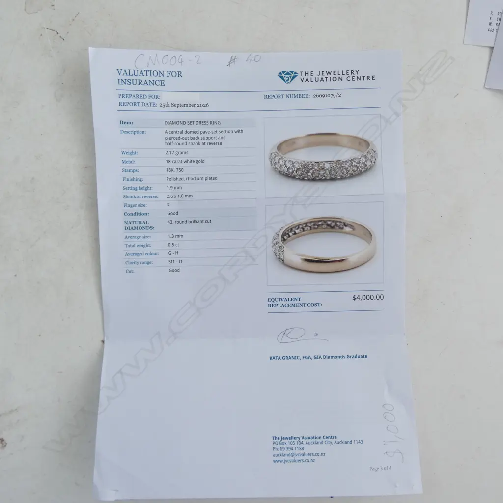 18ct W/GOLD & 43 DIAMOND DRESS RING, G-H, SI1 - I1, SIZE K, 2.17gms VALUATION Image 1++