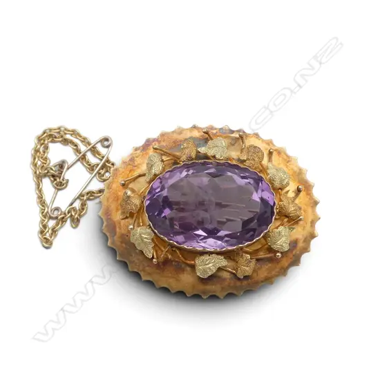 ANTIQUE 18ct GILDED GOLD BROOCH 9.93gms