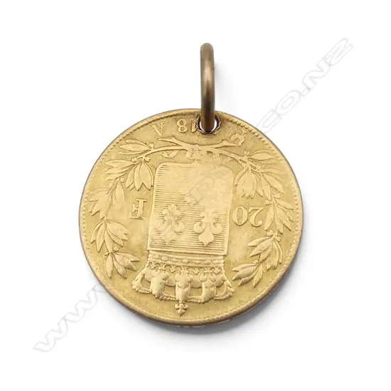 21.6ct LOUIS XVIII 1818 FRENCH FRANC, 6.20gm not including plated jump ring