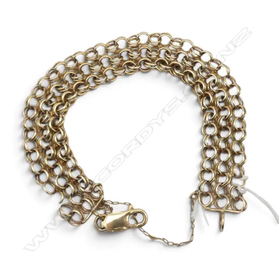 9CT GOLD FANCY LINK BRACELET (requires small repair) 18gms