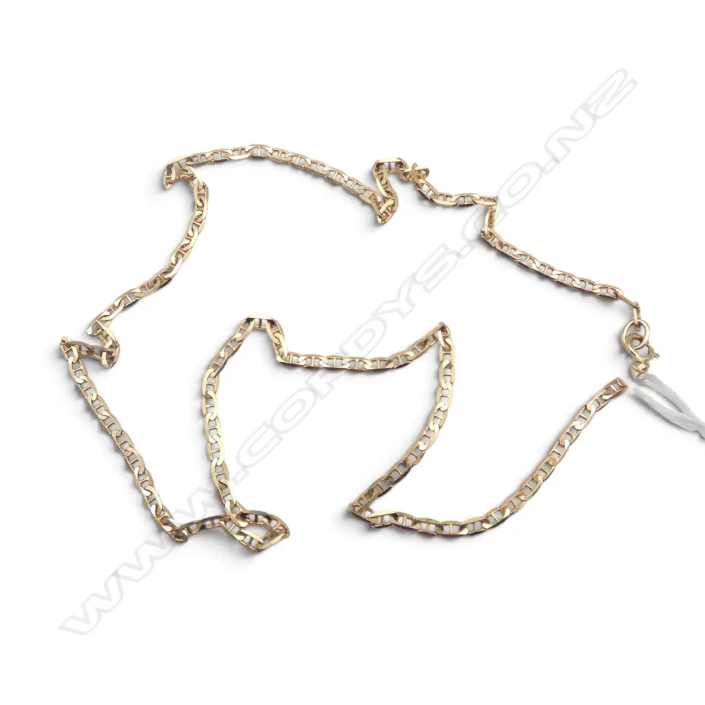9ct MARINA LINK NECKLACE, 3.27gm, L.400mm Image 1++
