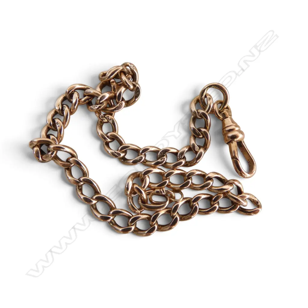 9ct GOLD ANTIQUE CURB LINK BRACELET 10.7gms Image 1++