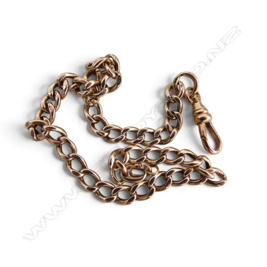 9ct GOLD ANTIQUE CURB LINK BRACELET 10.7gms