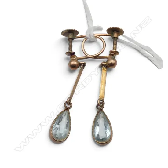 PR 9CT BLUE STONE EARRINGS 1.9gms