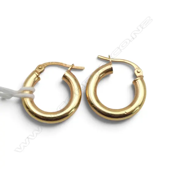 PR 9ct YELLOW GOLD HOOP EARRINGS 1gm