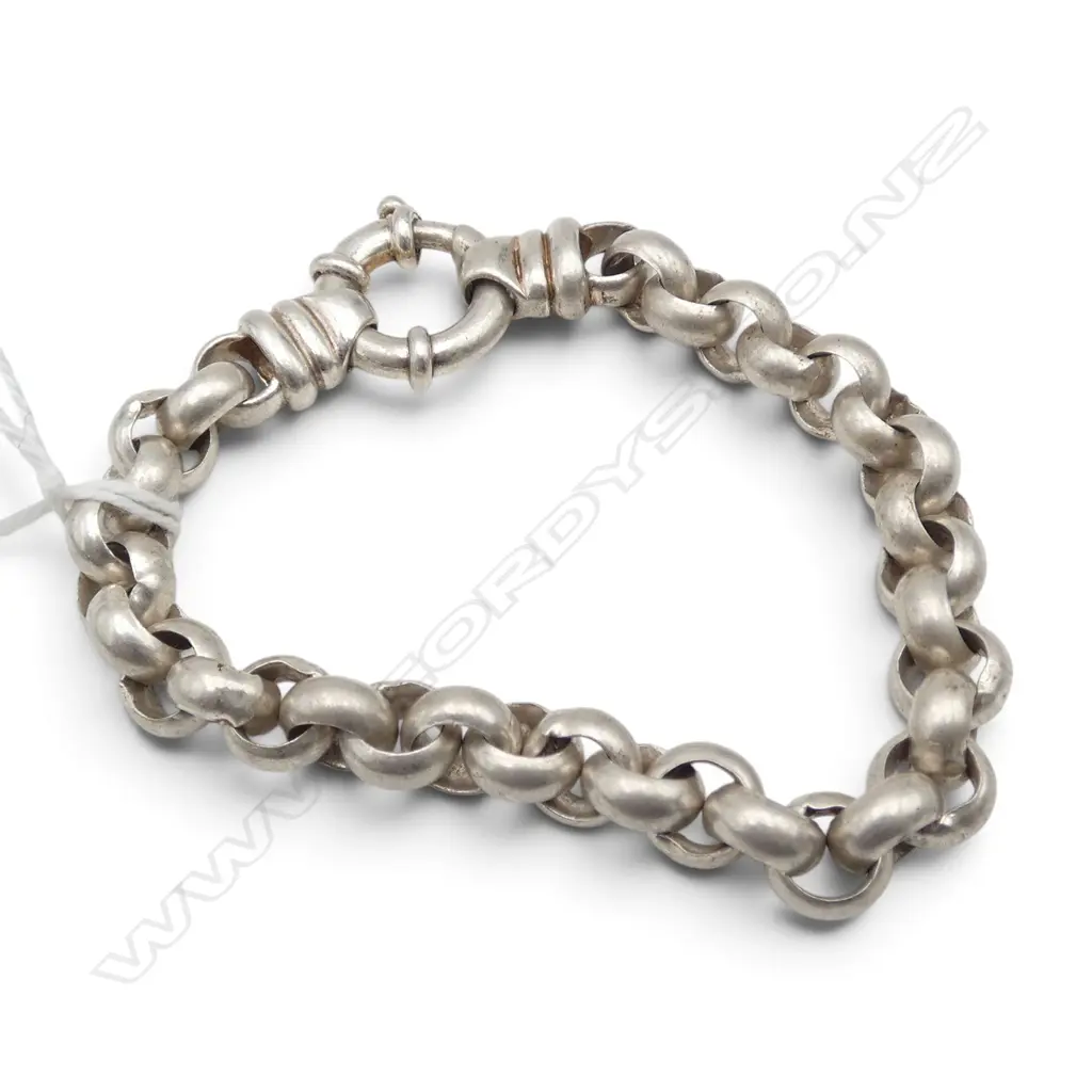 SILVER BELCHER LINK BRACELET, 46.38gm, L.200mm Image 1++