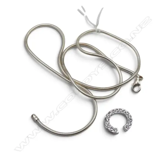 SILVER SNAKE CHAIN, L.47mm, 'J's' Hong Kong & 'C' charm