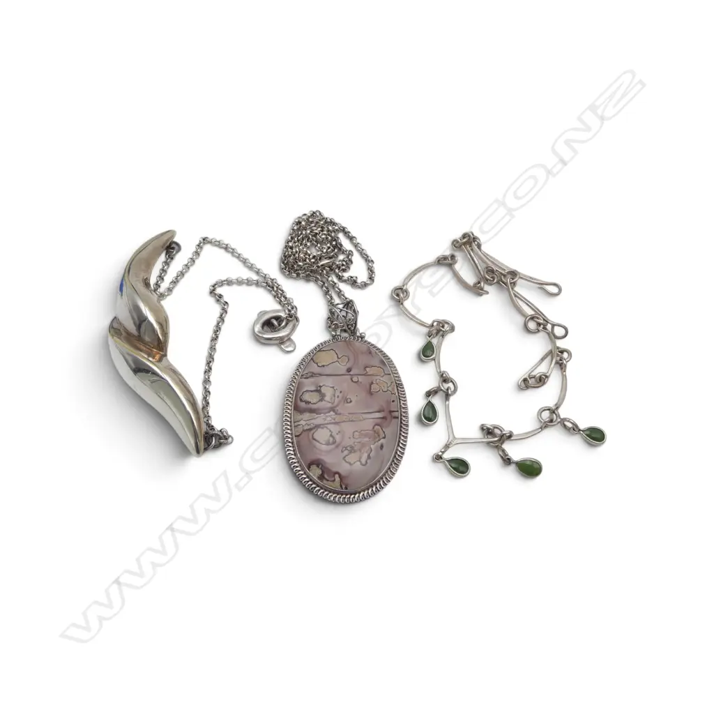 3 STG SILVER NECKLACES 123gms Image 1++