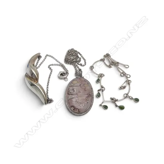 3 STG SILVER NECKLACES 123gms