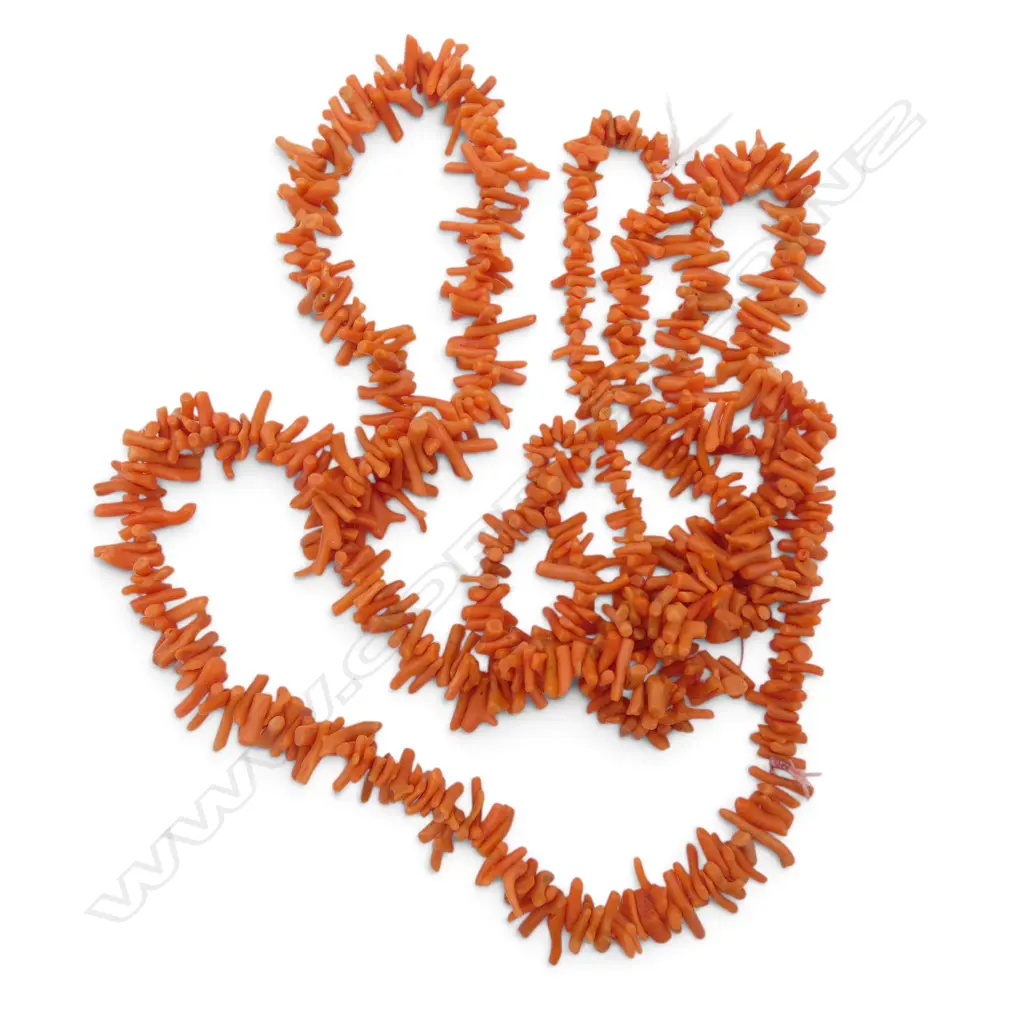 OPERA LENGTH RED TWIG CORAL NECKLACE  Image 1++