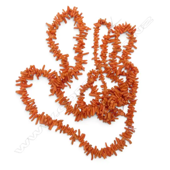 OPERA LENGTH RED TWIG CORAL NECKLACE 