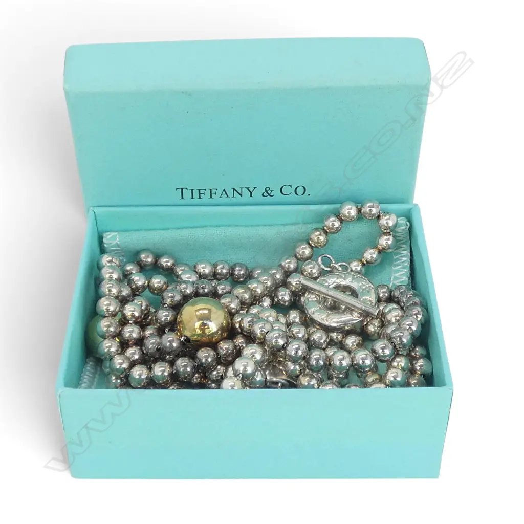 TIFFANY & CO? STYLED WITH BOX IN S/SILVER NECKLACE & BRACLET 4.6GMS Image 1++