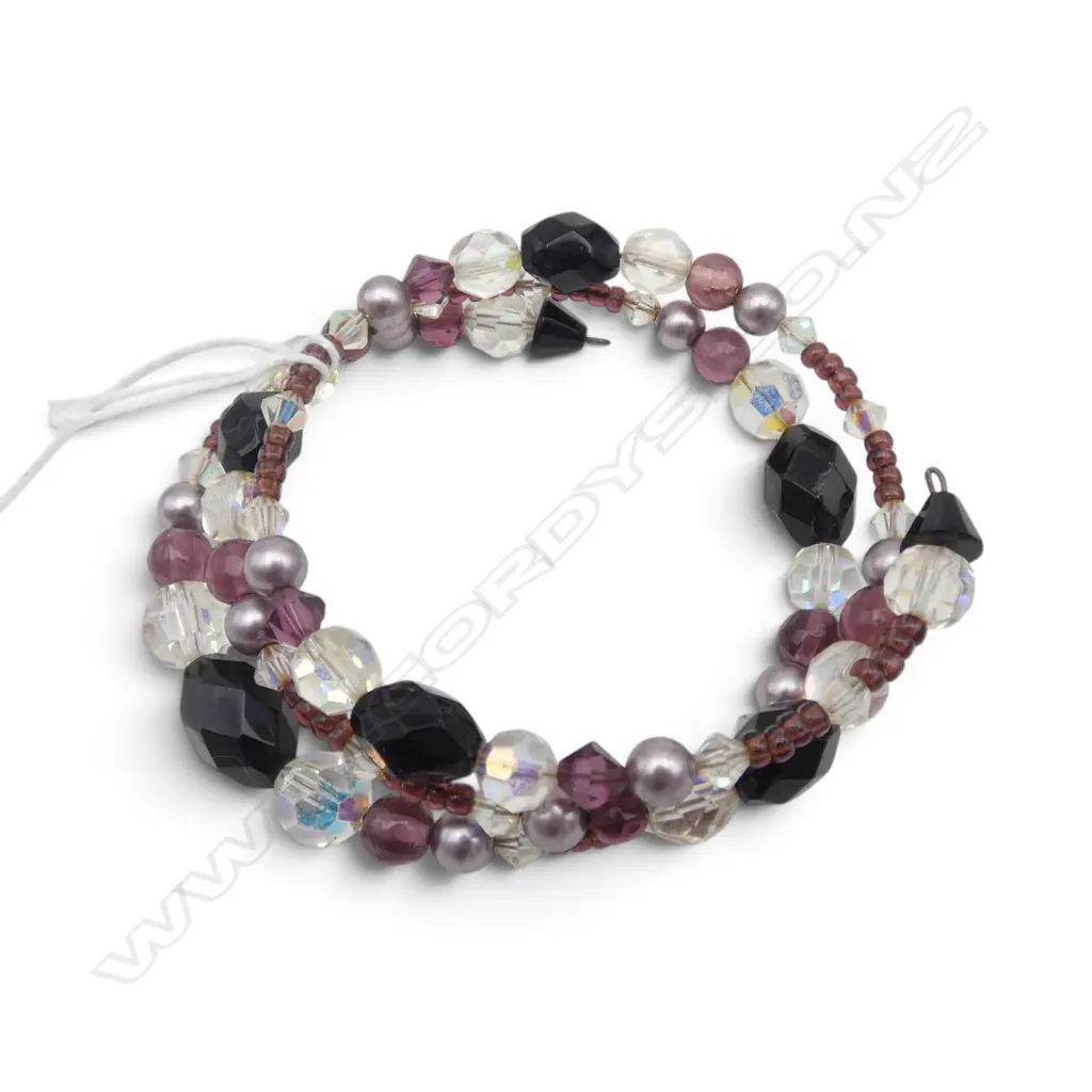 CRYSTAL BEAD BRACELET ON MEMORY WIRE Image 1++