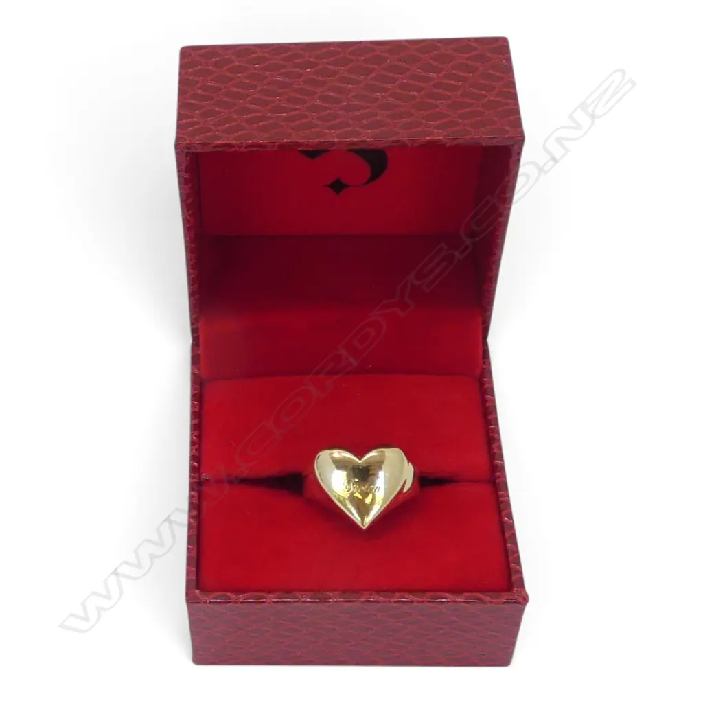 STOLEN GIRLFRIENDS CLUB SILVER GILT HEART RING 7.6gms, BOXED Image 1++
