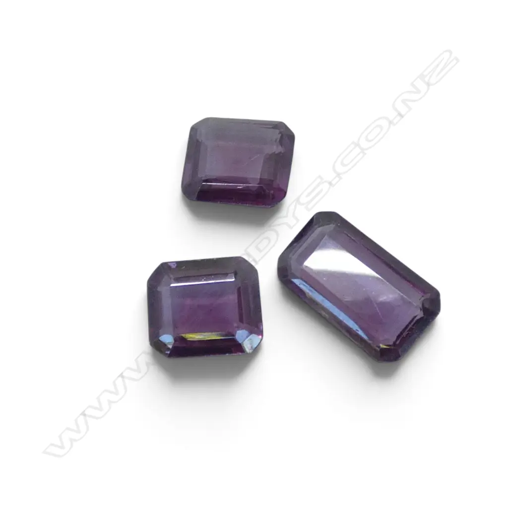 3 LOOSE STONES POSSIBLY EGYPTIAN FAKE ALEXANDRITE 16x9mm Image 1++
