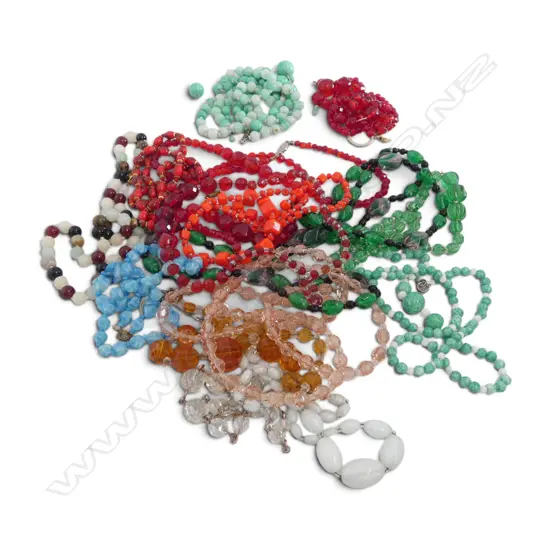 ASST STRANDS OF VINTAGE GLASS BEADS, ASSTD. LENGTHS & COLOURS (4 A/F)