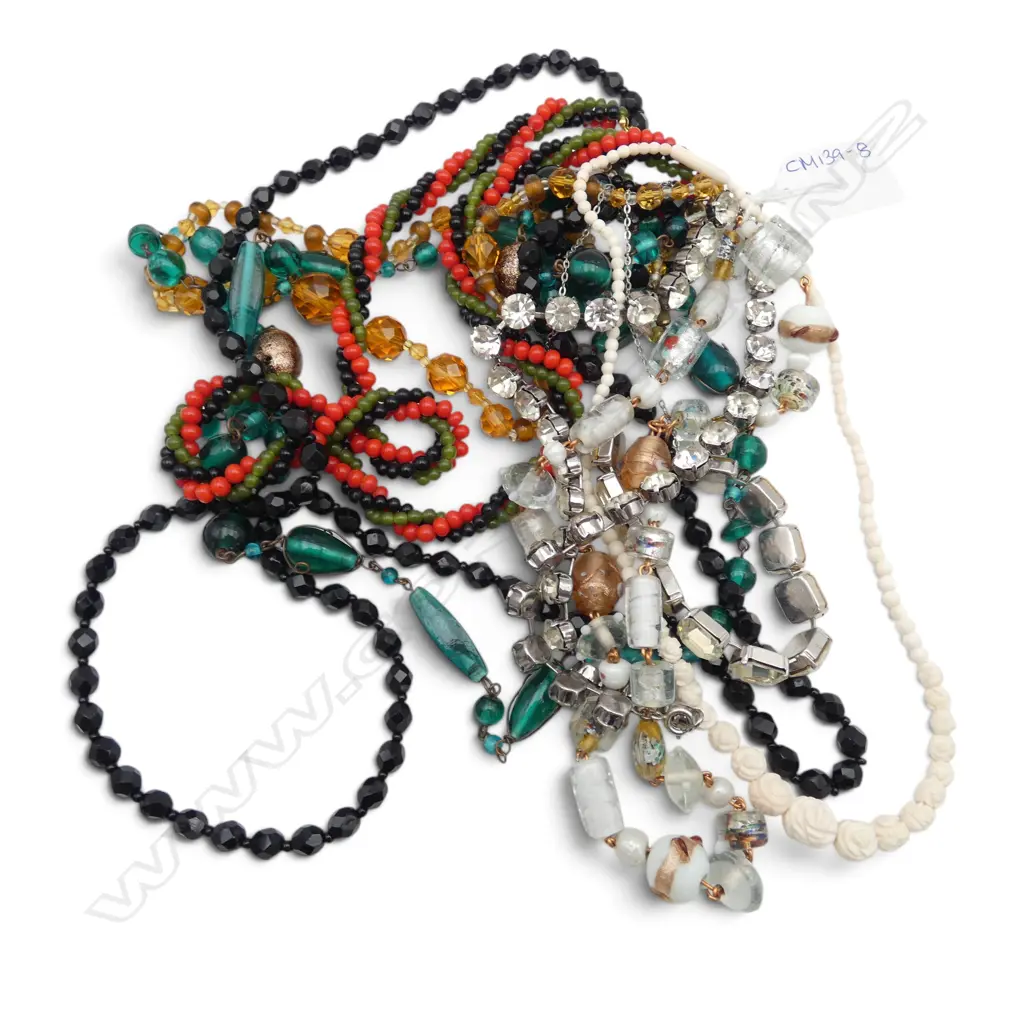 FRENCH GLASS/CRYSTAL AND OTHER GOOD COSTUME NECKLACES Image 1++