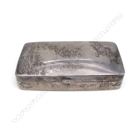 STG SILVER HINGED STAMP BOX, STAMPED 'STERLING 925', 38gms, L.57mm, W.30mm