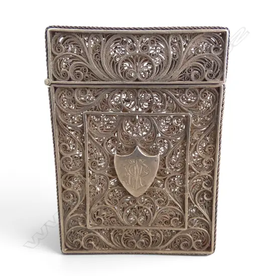 STG SILVER FILIGREE CARD CASE 70x50mm 47gms