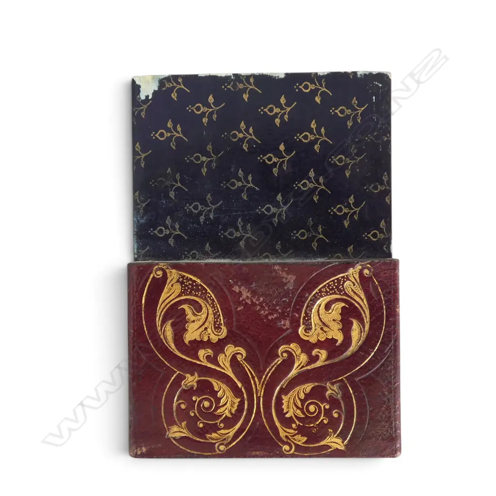 2 CARD CASES; LEATHER & STG SILVER 100x70mm AF 63gms Image 1++