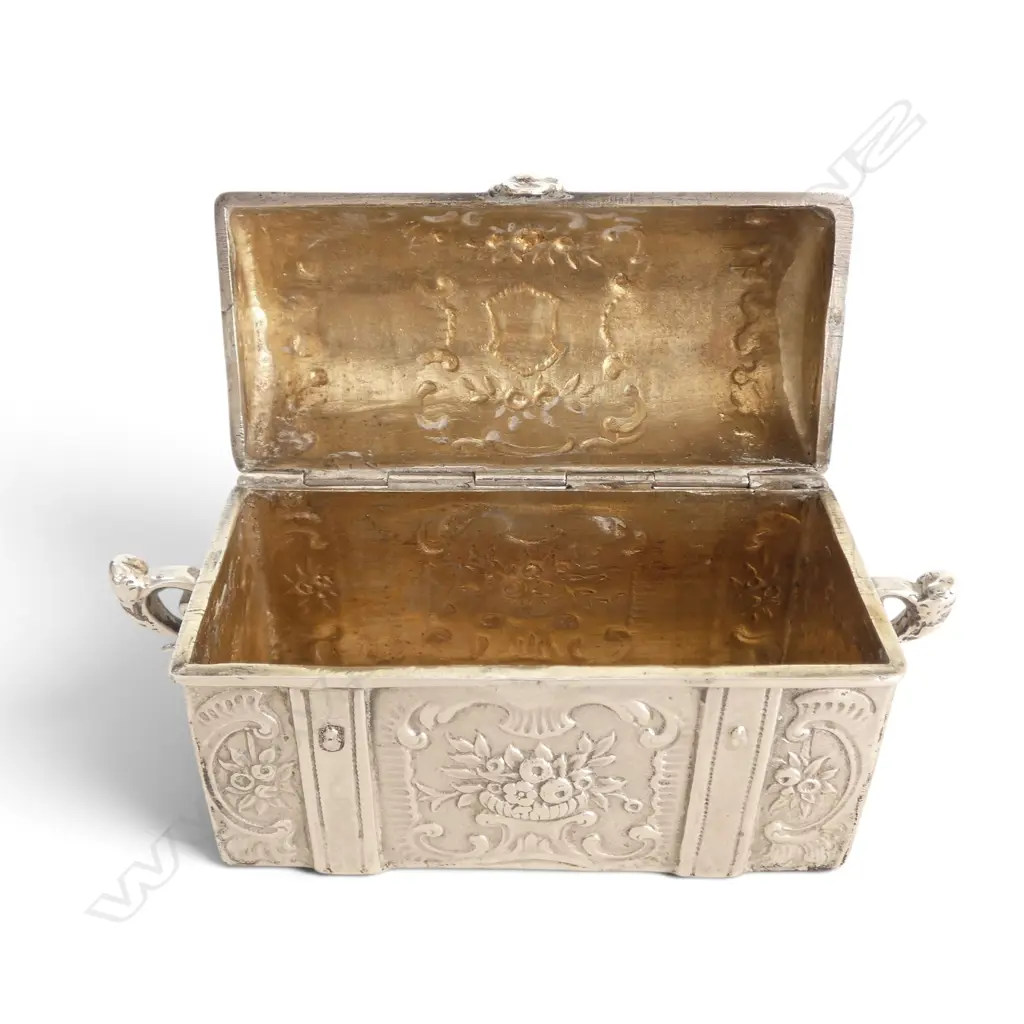STG SILVER LIDDED CONTAINER, IMPORT MARKS FOR LONDON 1891 W.100mm 128gms Image 1++