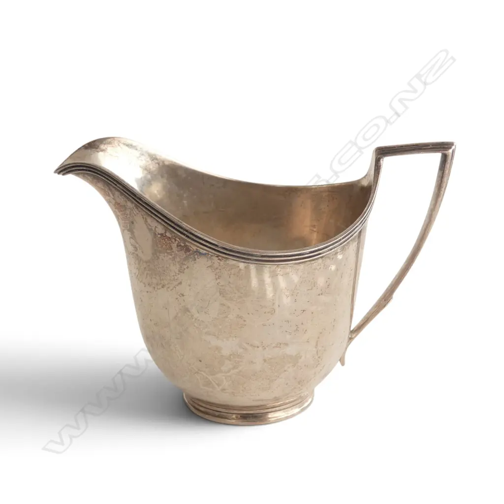 GEORGIAN STG SILVER CREAM JUG, LONDON 1805, 153gms Image 1++