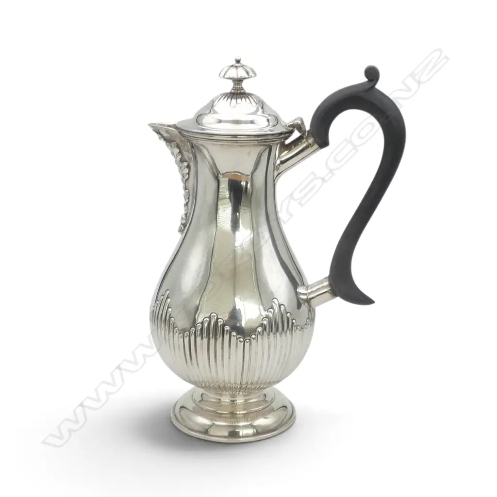 STG SILVER HOT WATER JUG, LONDON 1898, 399gms Image 1++
