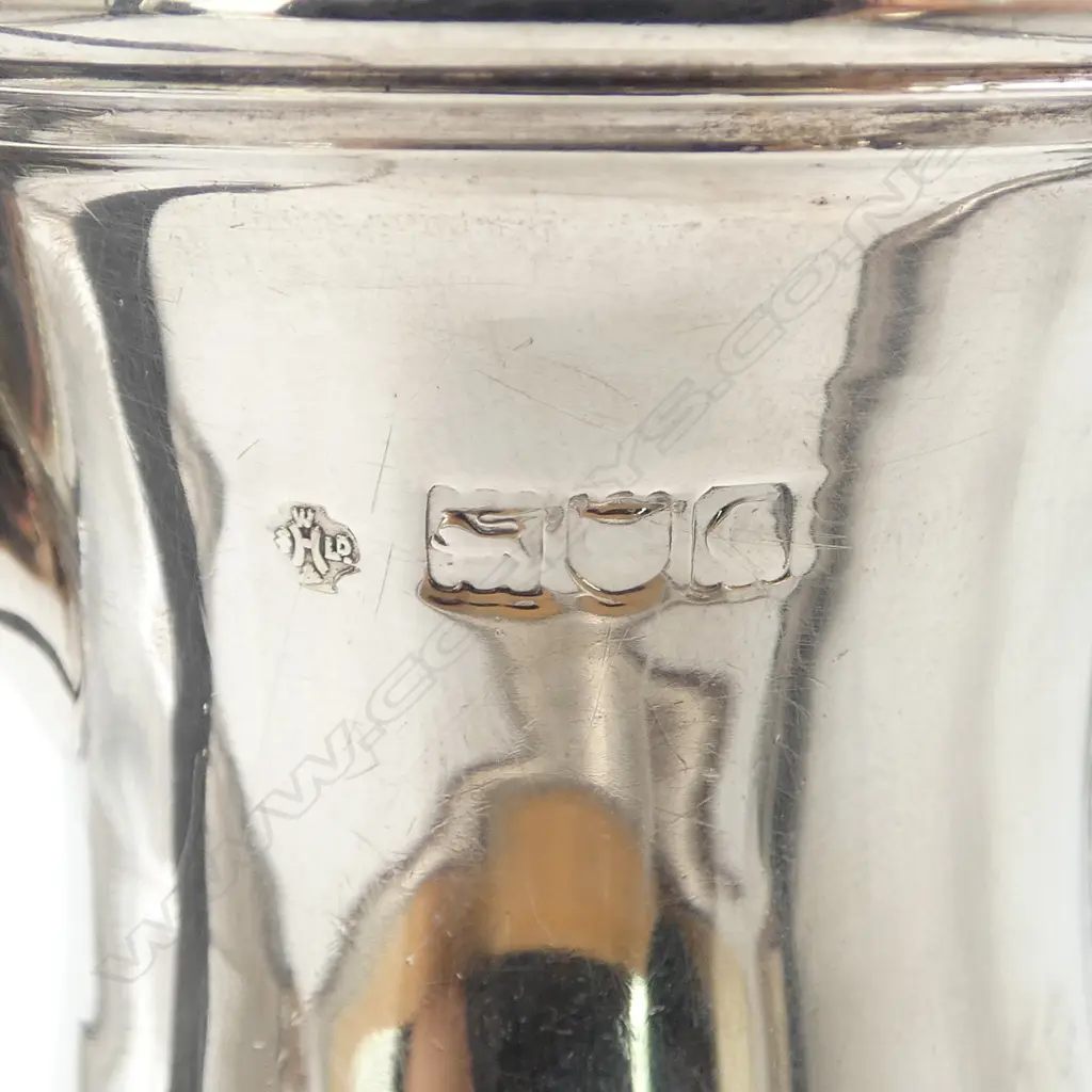 STG SILVER HOT WATER JUG, LONDON 1898, 399gms Image 1++