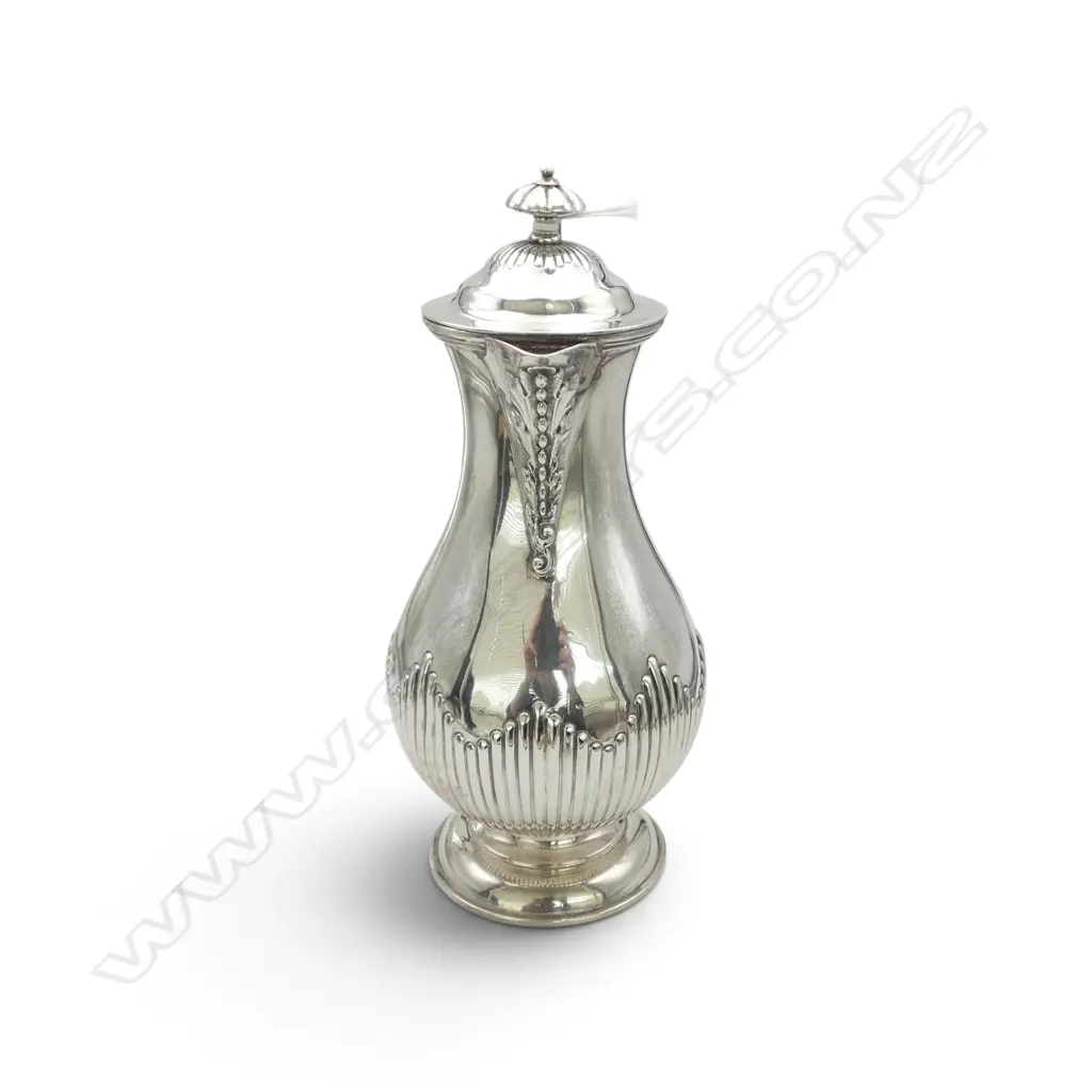 STG SILVER HOT WATER JUG, LONDON 1898, 399gms Image 1++