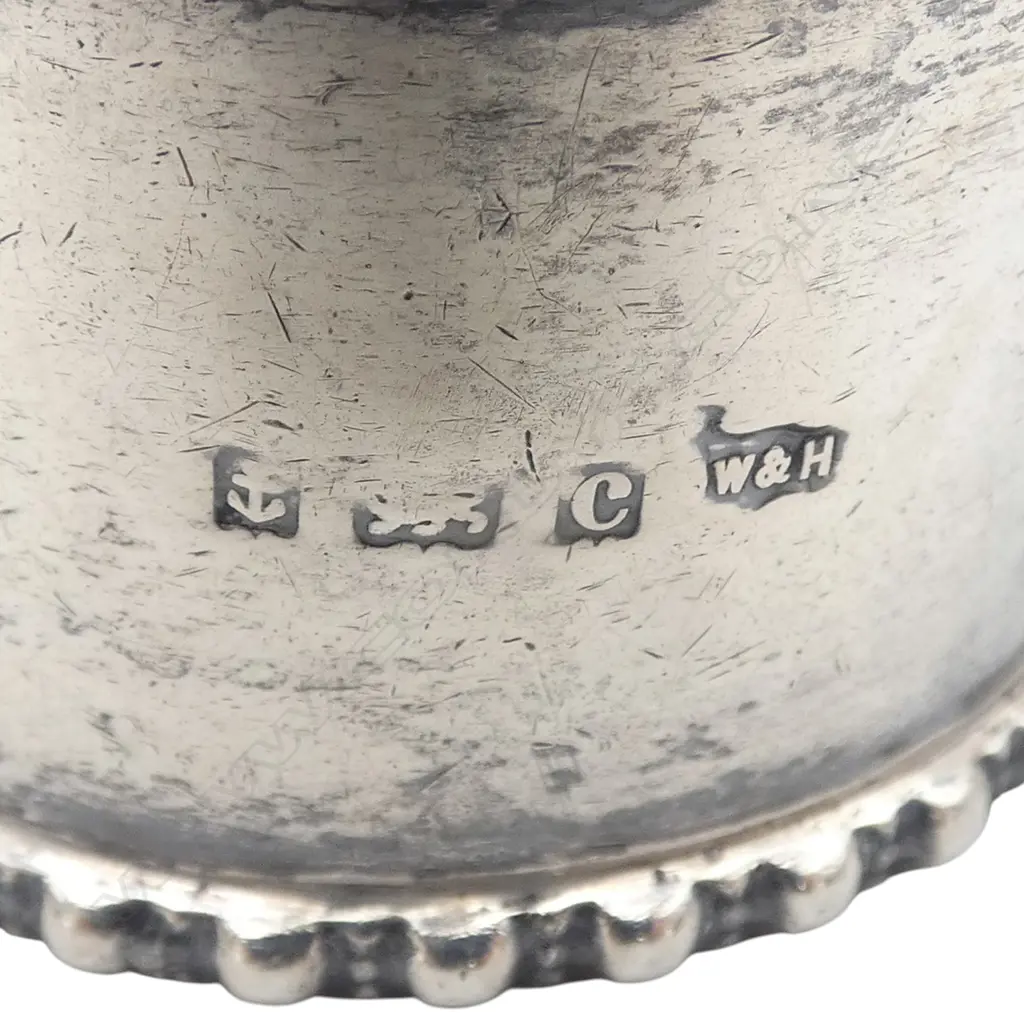 6 STG SILVER NAPKIN RINGS, W. INITIALS/NAMES, ENGLISH HALLMARKS, 189gms Image 1++