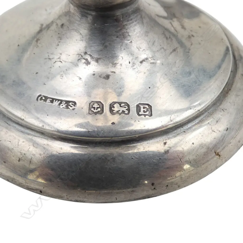 Tall vase with partially weighted base and dented at top. Shorter vase with plaster weighted base Image 1++