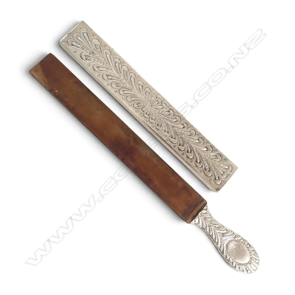 STG SILVER RAZOR STROP, LONDON 1890 L.350mm Image 1++
