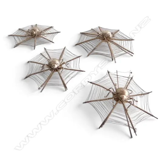 4 SILVER BESPOKE SPIDER FORM TABLE NAME HOLDERS testing 94% 40gms 