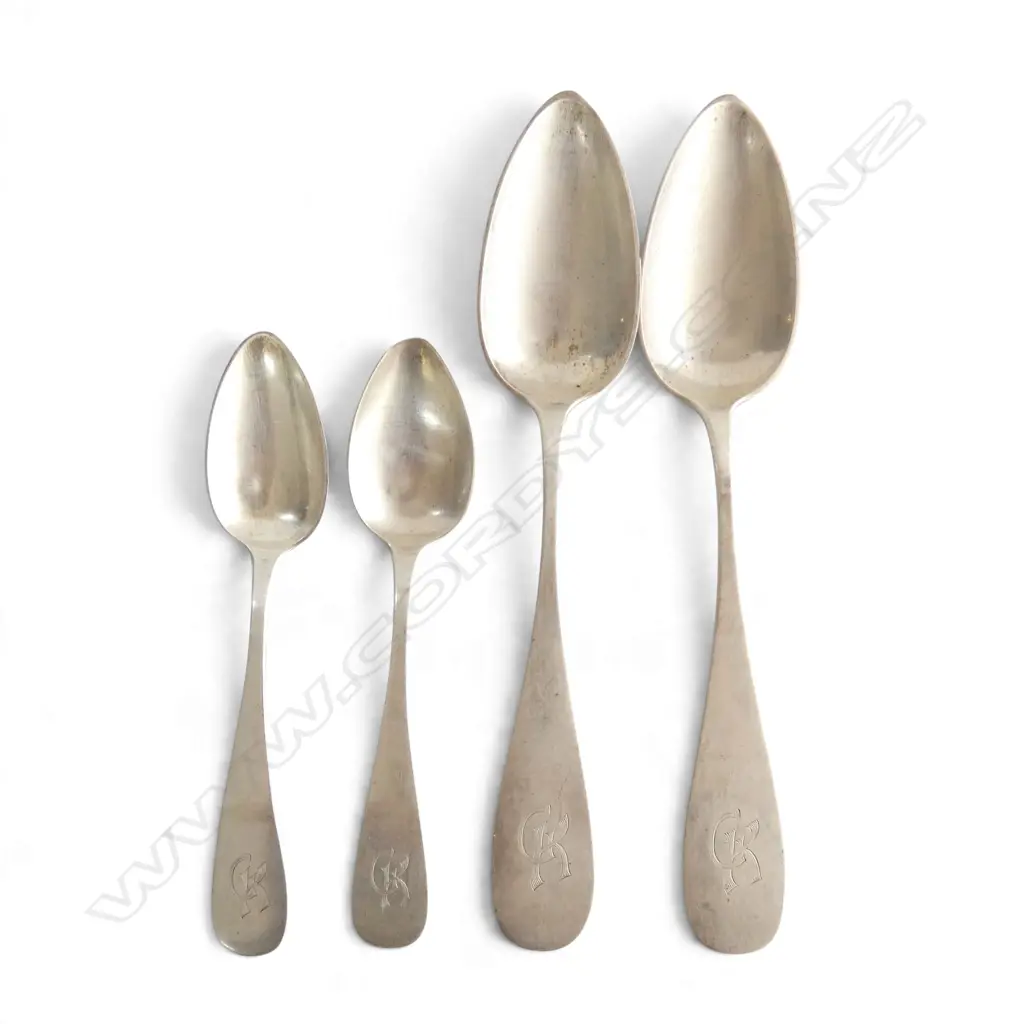 4 .800 GERMAN SILVER SERVING SPOONS 333gms Image 1++