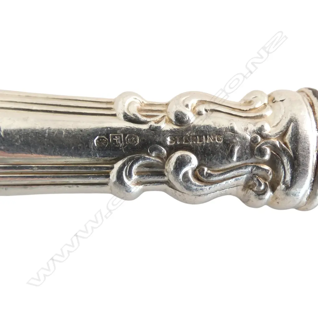 6 KNIVES w. STERLING SILVER HANDLES L.245mm Image 1++