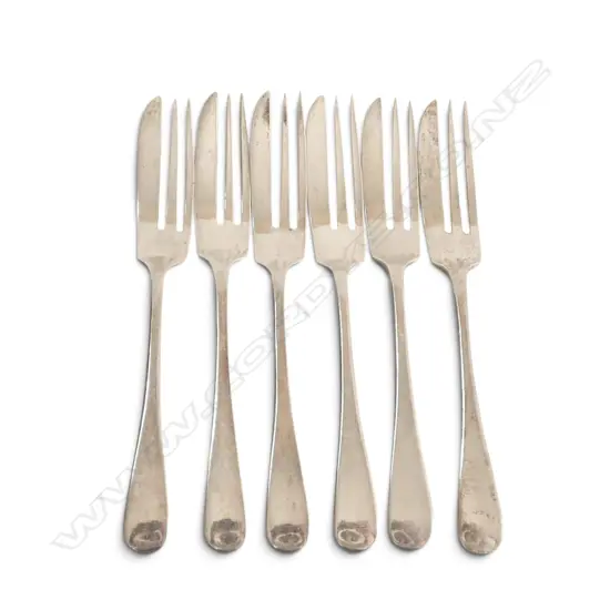 Sheffield 1924 SILVER SET 6 CAKE FORKS 94.7gms