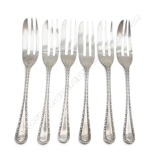 SET 6 STG SILVER CAKE FORKS SHEFFIELD 1946,100gms, L.128mm