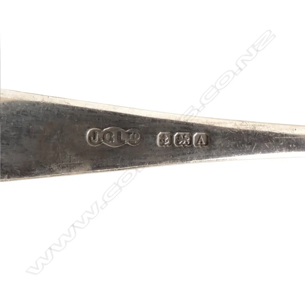 STG SILVER SAUCE LADLE + TONGS + PR TEASPOONS + JAM SPOON. 145gms Image 1++