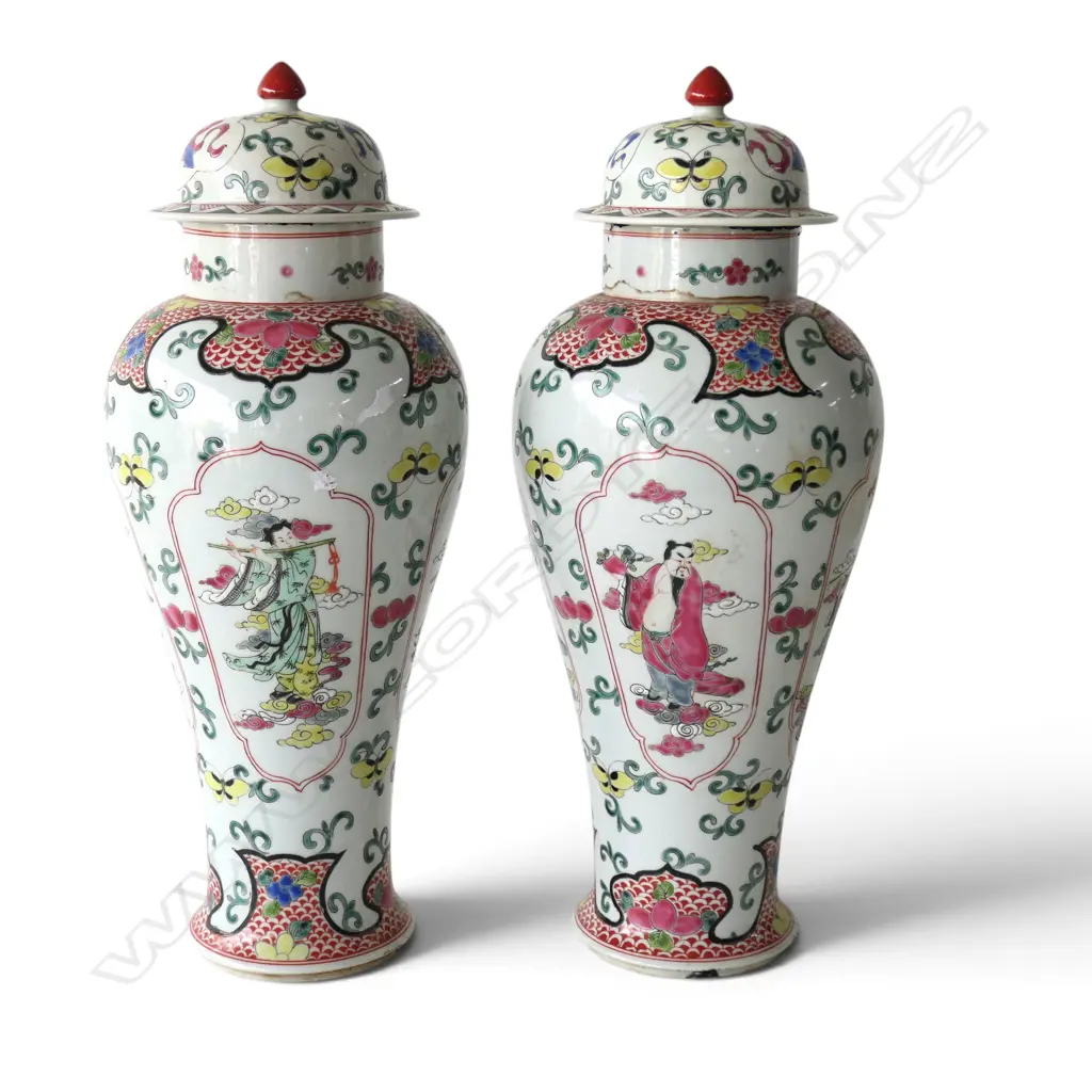 PR ORIENTAL LIDDED VASES H.460mm Image 1++