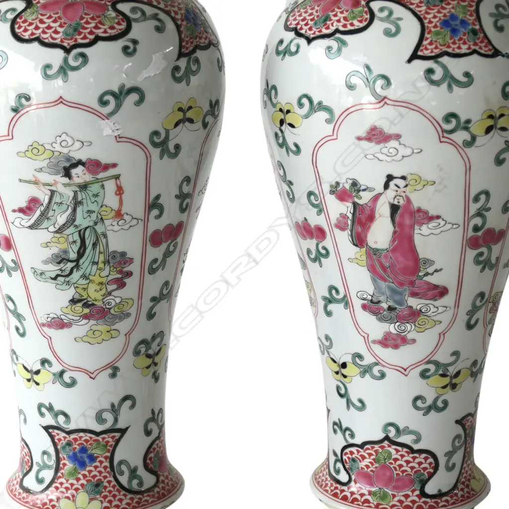PR ORIENTAL LIDDED VASES H.460mm Image 1++