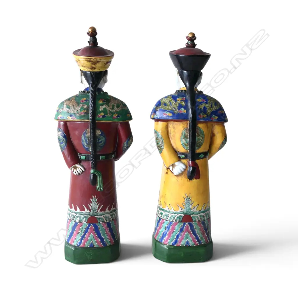 2 ORIENTAL CERAMIC FIGURES H.450mm Image 1++