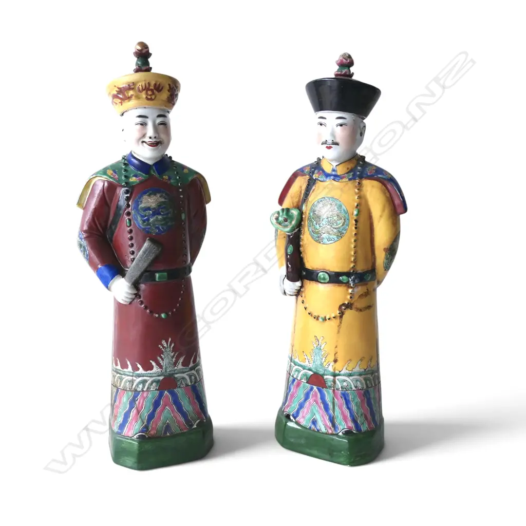2 ORIENTAL CERAMIC FIGURES H.450mm Image 1++